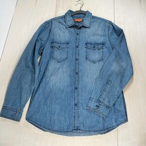 Joe Fresh Denim Shirt Medium Wash M Blue Button‎ Down Mens